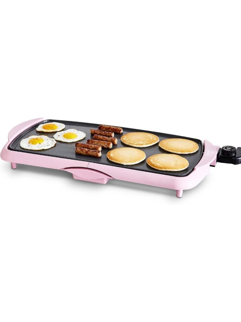 Extra Large 20" Electric Griddle in Pink - Non-Stick Cooking Surface, Easy Clean